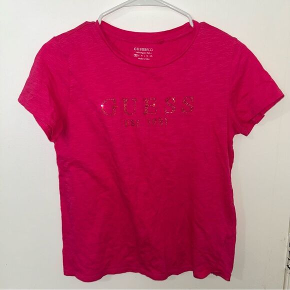 GUESS | Cotton Pink T-Shirt | size XS - Picture 1 of 3